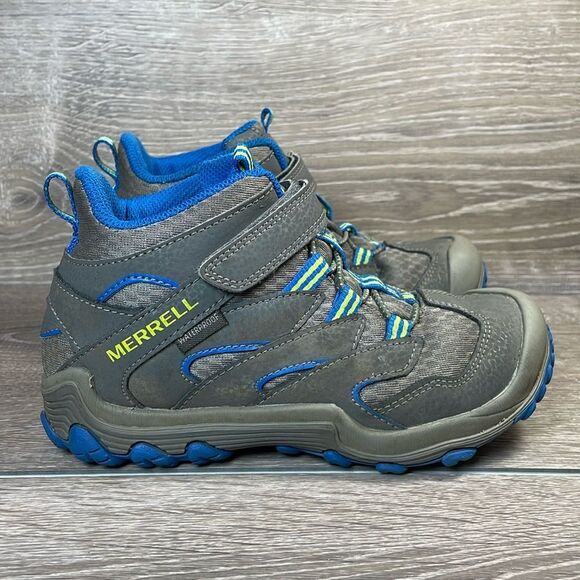 Merrell Other - Merrell Chameleon 7 Waterproof Blue Gray Leather Little Boy Sz 13.5M Boots